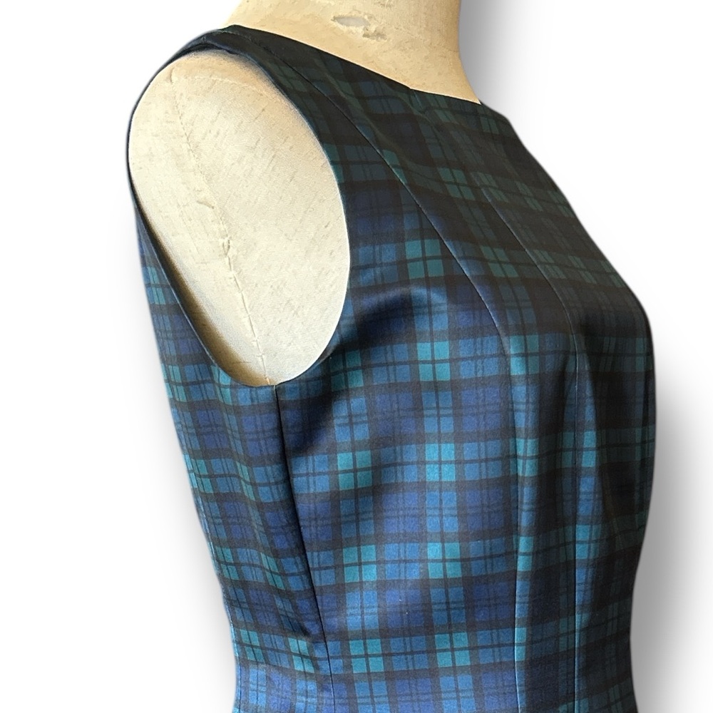 Brooks Brothers 346 Sheath Fit & Flare Dress Black Watch Tartan Plaid Size 4 NWT - Picture 9 of 16